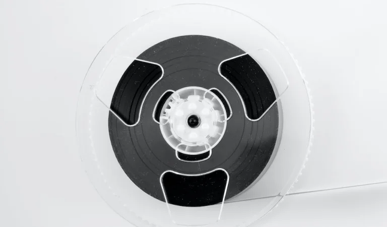 a close up of a reel of tape