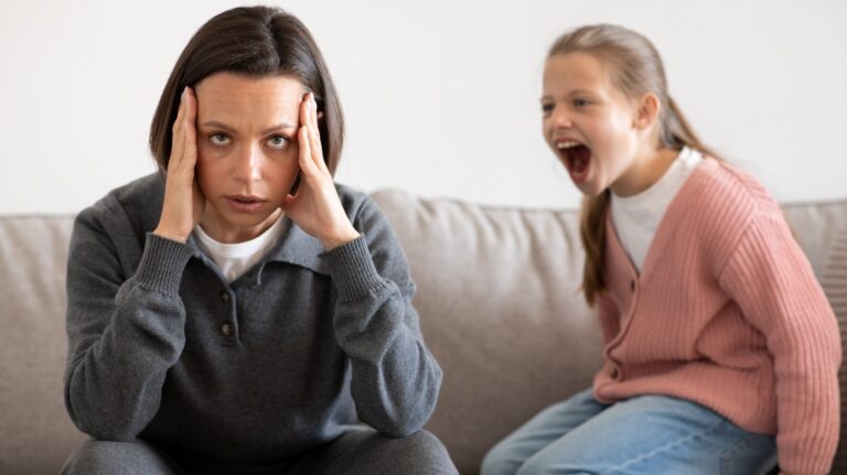 daughter yelling at mother