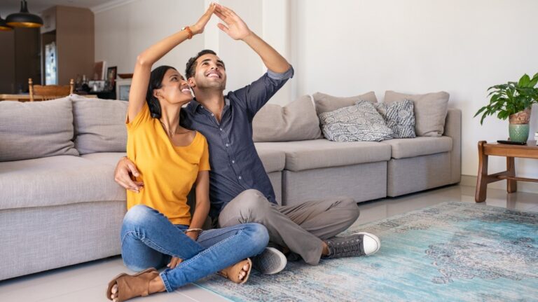 Couple dreaming about their future house