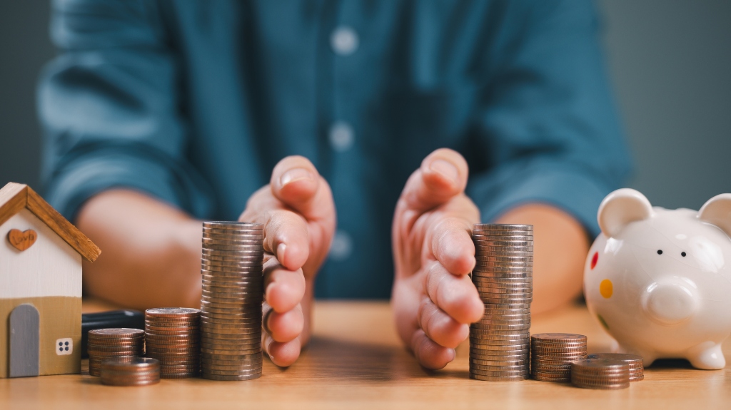 Hands divide finances