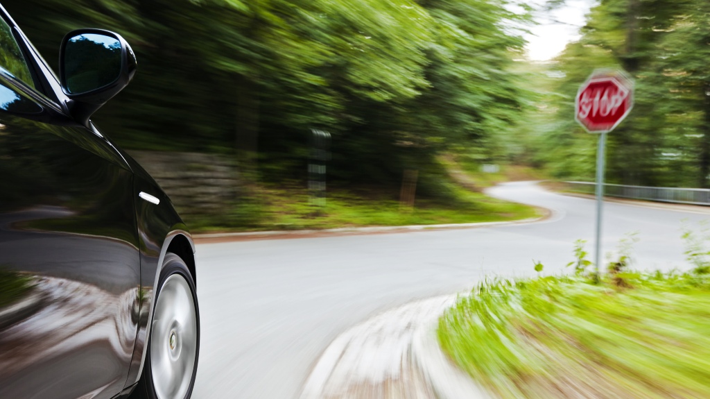 black car speeding