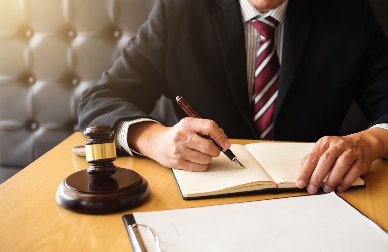 lawyer working on documents