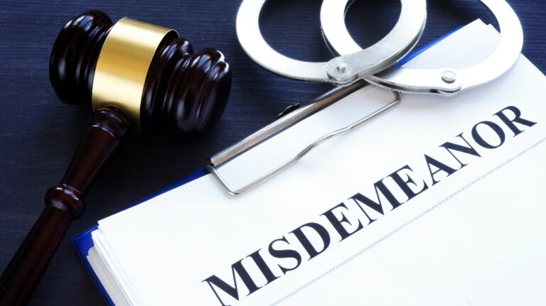 Misdemeanor and judge's gavel