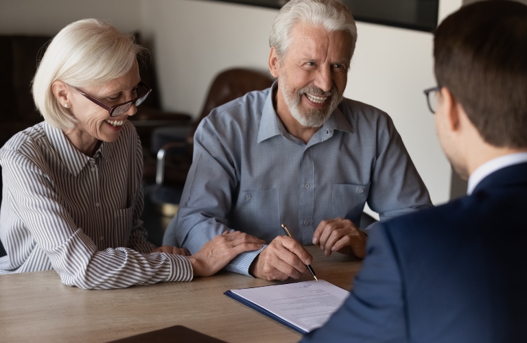 senior couple happy about estate planning